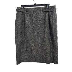 Vintage Wool Blend Grey Pencil Skirt. Size 14
